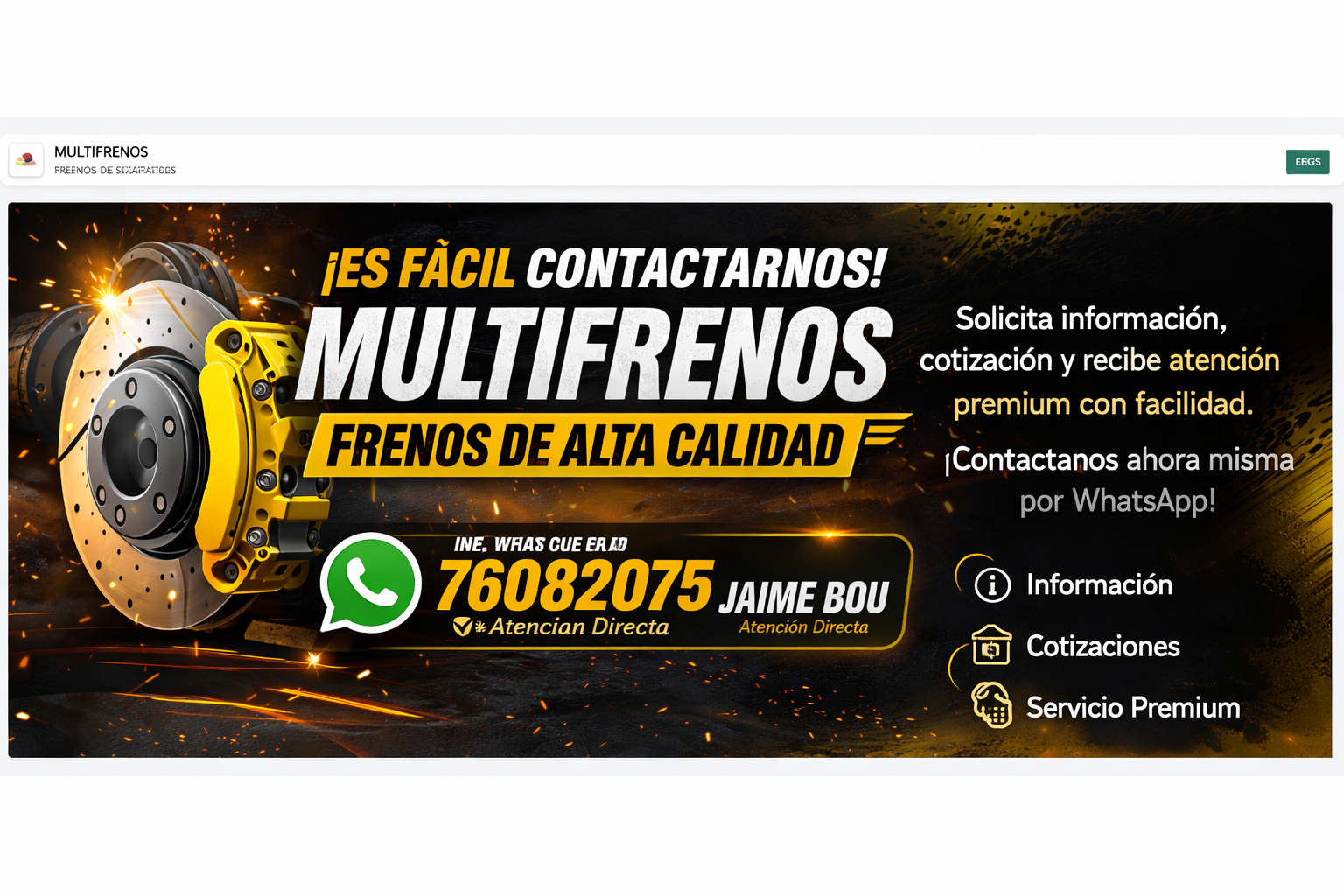 🚗 Contacto fácil, servicio premium